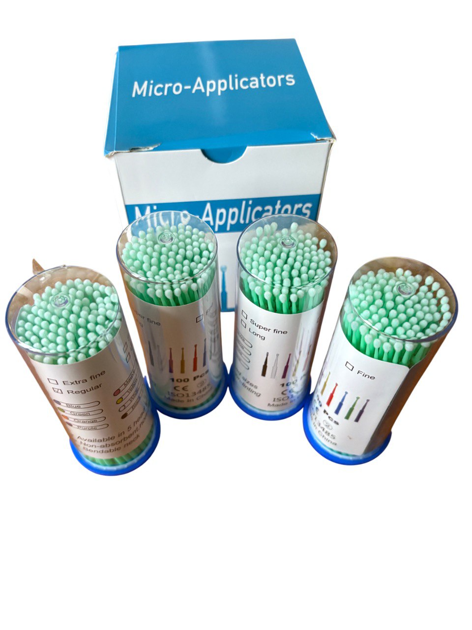 Dental micro-applicators (microbrushes) – regular, green & orange